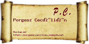 Porgesz Cecílián névjegykártya